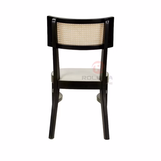 Muebles para el hogar Cafetería Restaurante Sala de estar Estructura de madera maciza con asiento tejido Silla de comedor